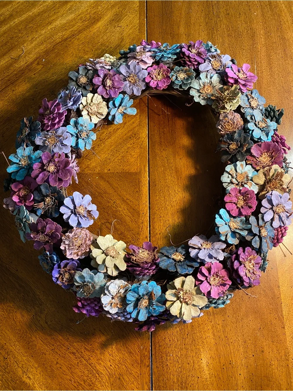 Pastels Floral Pinecone 20” Wreath Handcrafted
